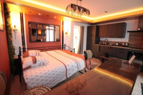Luxury Studio, Rez de chaussée, Parking privée sous vidéo surveillance, 2 lits 1 personne 90x200, Centre Ville proche, Restaurant, boulangerie 2 minutes à pied, Terrasse avec 800mètre carré de terrain
